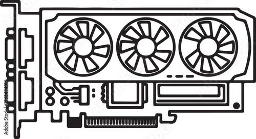Graphics card with three fans for computer gaming