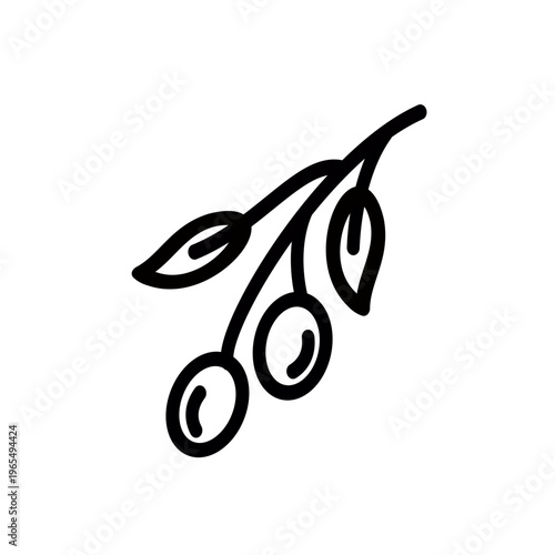 Olive vector icon. Vector graphic, not Artificial Intelligence, logo illustration. Replaceable vector design.	