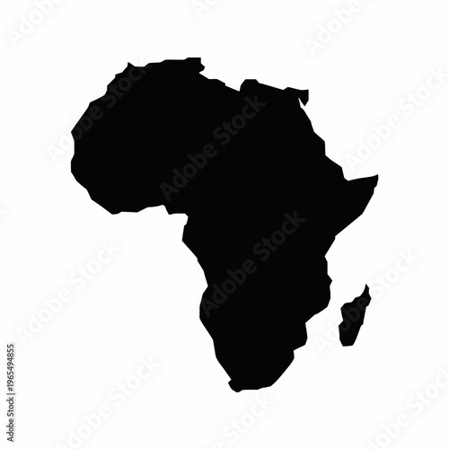 A black silhouette of the African continent