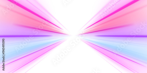 Purple and blue glowing lines sweep across dark highway background. Motion blur creates clean minimal speed effect. Abstract PNG vector.