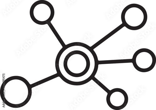 Abstract network diagram with central node and connections