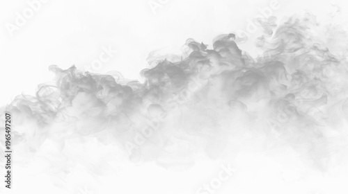 Smooth curling smoke with delicate transparency and flowing motion, perfect for artistic compositions. vector