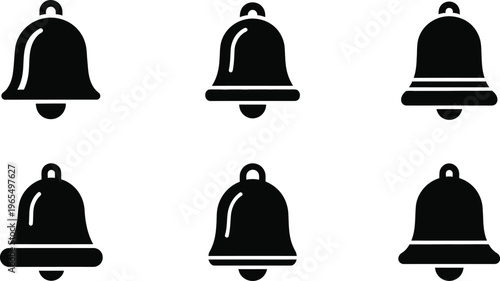 Black and white bell in two rows symbols