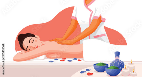 Relaxing Spa Massage with Aromatherapy, Essential Oils, and Candles for Stress Relief and Rejuvenation