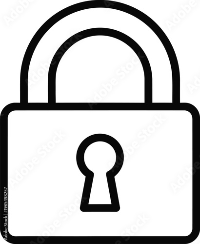Black padlock with keyhole symbol security
