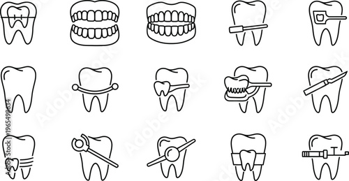 Dental with teeth and dental tools