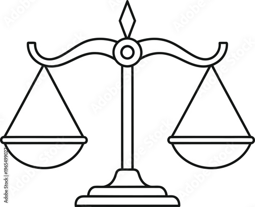 Minimalist line of balanced scales