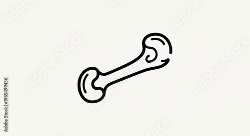 Simple black outline of a stylized bone on a light background