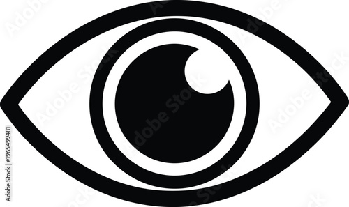 Stylized black eye with white background