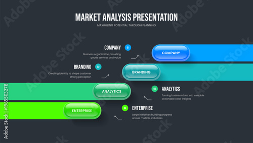 Marketing Portfolio 4 Option Diagram Frame Layout. Digital Plan Four Element Infographic Presentation Template. Service Overview Slideshow Design Vector Illustration.