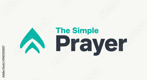 The Simple Prayer Logo: Modern Teal Chevron Icon and Minimalist Typography for Spiritual Branding