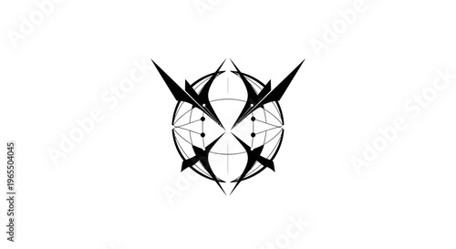 Abstract Circular Digital Network with Geometric Connection Lines