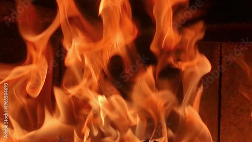 Wallpaper Mural 4K Video of Flames, Close Up Fire Background, Intense Orange Blaze, Glowing Heat Effect, Abstract Element, Real Time Macro Torontodigital.ca