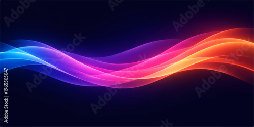 Abstract colorful wave background with smooth flowing lines and glowing light energy design