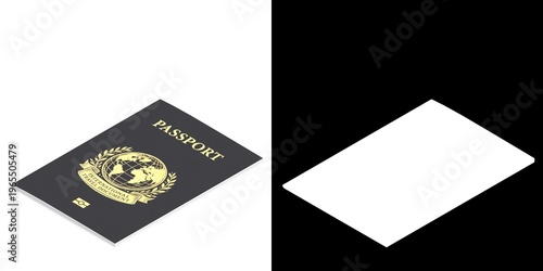 3D rendering illustration of a Passport