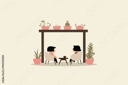 Modern Patio with Integrated Misting System for Cooling