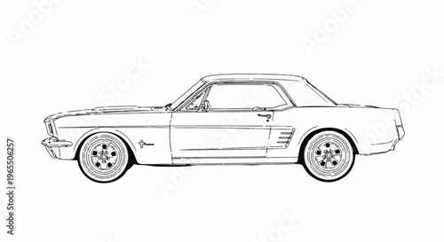 A classic coupe automobile with distinctive side vents and five-spoke wheels