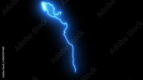 Hand-Drawn Latin America Map Animation Video Neon Glow Sketch Outline

