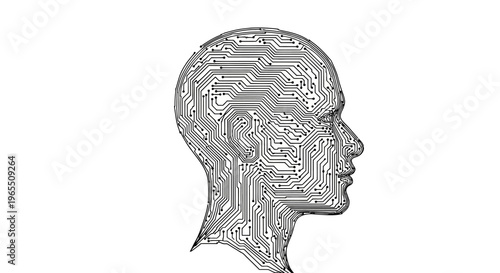 Circuit board human head profile.