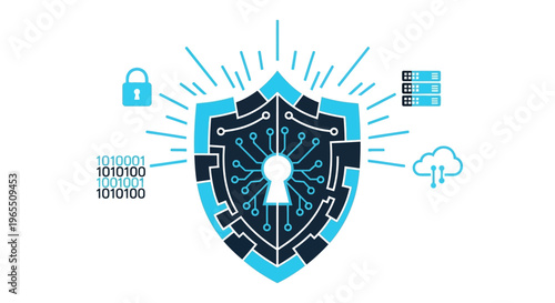 Digital Shield with Keyhole Design Element.