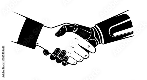 Handshake Between Two People Illustration.