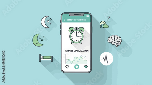 Smartphone with sleep tracking app.