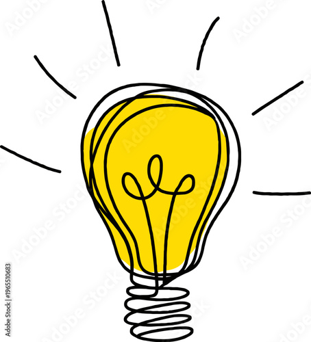 Light Bulb Icon Vector Illustration Bright Idea Symbol