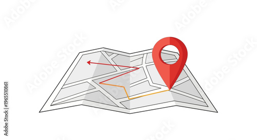 Red Location Pin on Map.