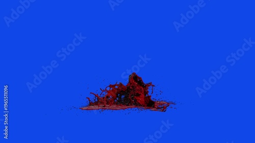 Wallpaper Mural 3D Animation Blood Paint Splashing, Liquid Ink Burst, Shiny Paint Fluid Simulation, VFX Overlay, Blue Screen Chromakey Torontodigital.ca