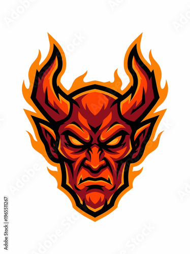 Devil Face with Flames.