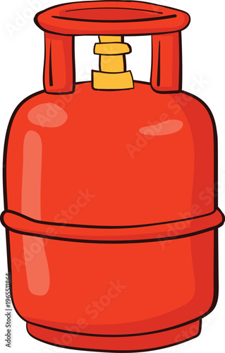 LPG Gas Cylinder Hand Drawn Vector Illustration