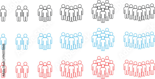 Visual representation of group formation and social network clustering among individuals Vector, illustration