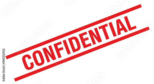 Red Confidential Stamp Graphic on White Background for Privacy and Security Concepts