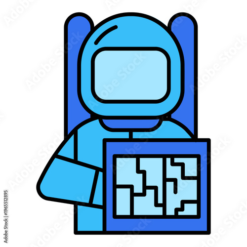 astronaut and space map
