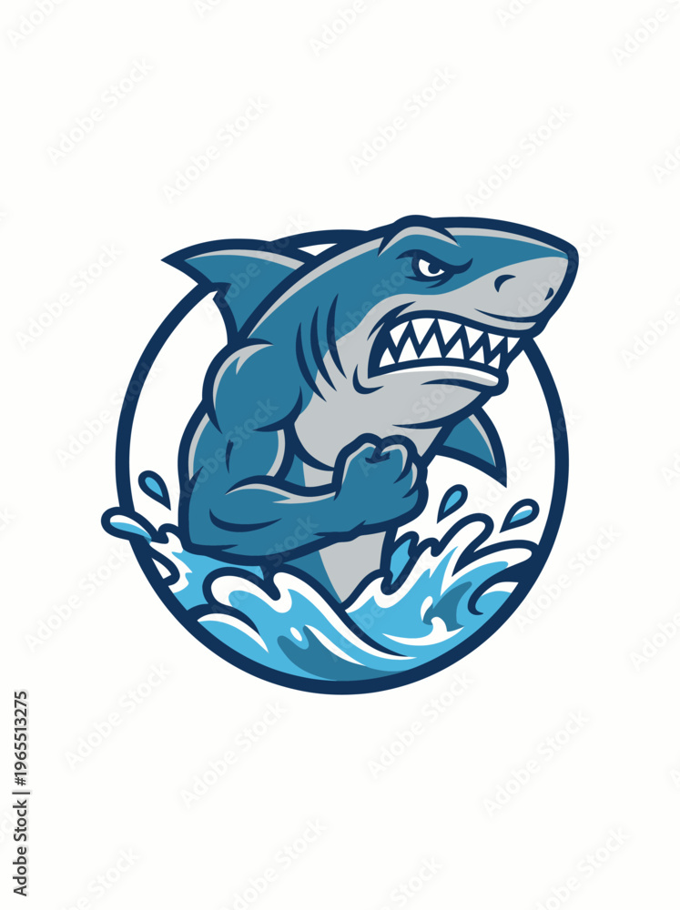 Naklejka premium Shark jumping out of water.