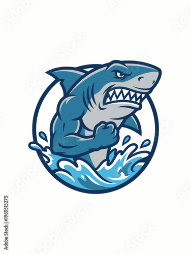 Shark jumping out of water.