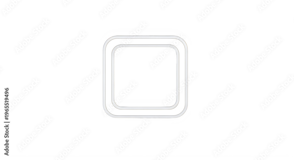 Obraz premium Simple gray rectangle frame with rounded corners and white interior graphic element transparent background