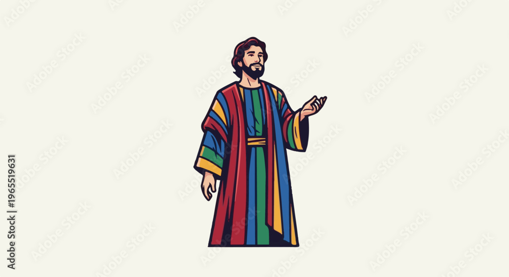 Fototapeta premium Man in colorful robe gesturing