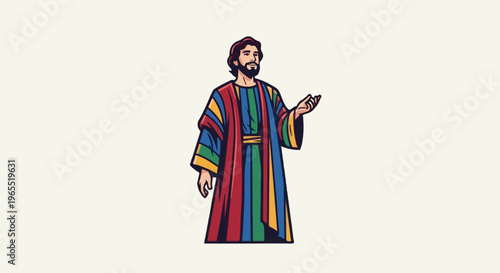 Man in colorful robe gesturing