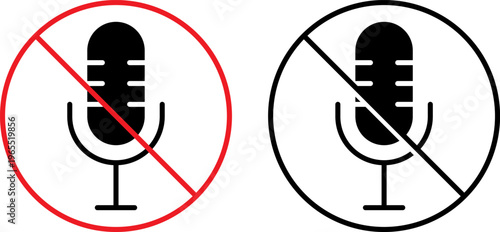 Icons indicating prohibition of microphone usage in two different styles.