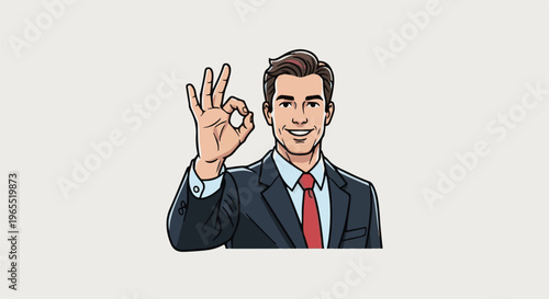 Man in suit giving an okay gesture