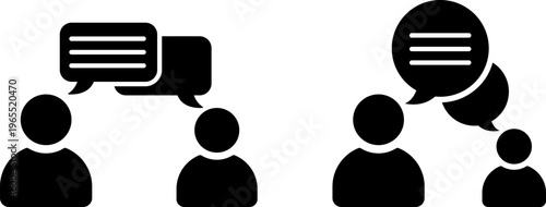 Illustration of communication and group interaction with speech bubbles