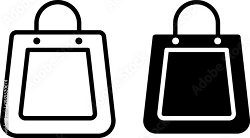 Comparison of two shopping bags with different color schemes and fill statuses