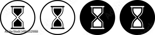 Evolution of hourglass icons against varying background contrasts