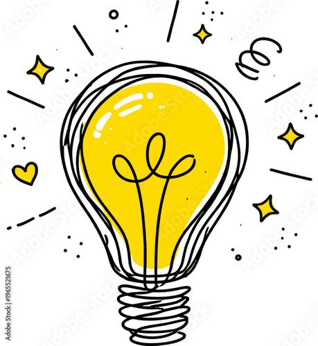 Bright Creative Light Bulb Icon Illustration