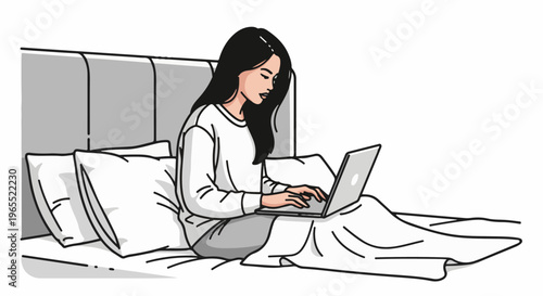Person in bed with laptop