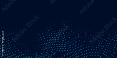 Abstract wave with envelope distorted blue moving dots.