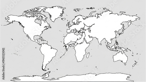 Vector Icon Sheet Displays a Detailed World Map