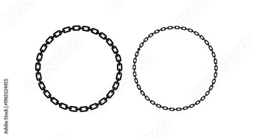 Two circular chain outlines against a white background silhouette