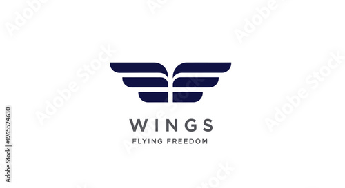 Minimalist Wing Logo Design for Aviation and Corporate Branding Identity